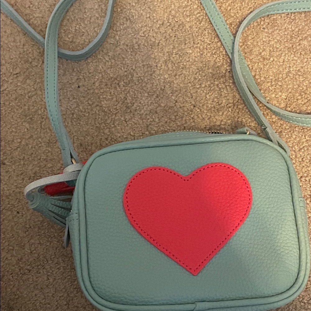 Mint Green Heart Crossbody Bag